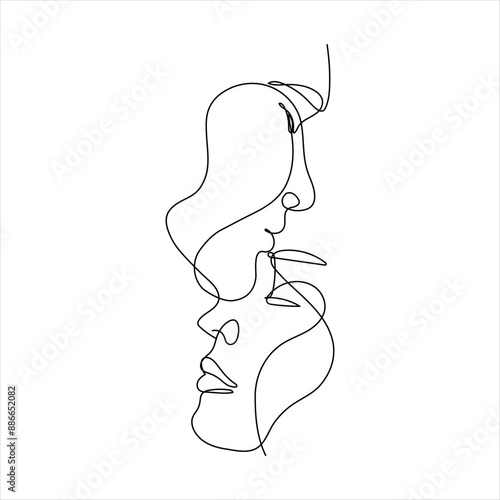 silhouettes of two faces