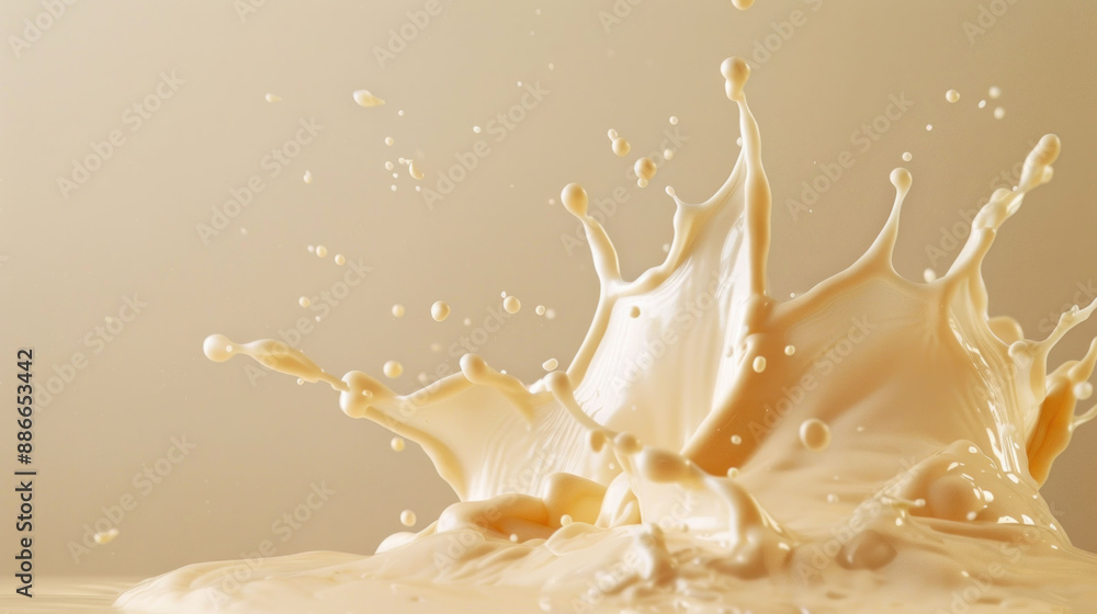 Cream Splash Abstract Art on Studio Backdrop Cream Splash Abstract Art on Studio Backdrop