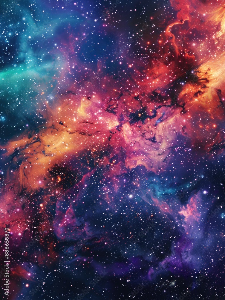 Fototapeta premium Colorful Galaxy with Stars