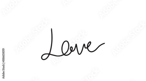 Continuous line drawing word Love. Calligraphy letter text love word wedding background. Vector illustration love concept.