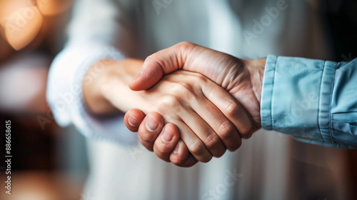 Close-Up of Two Business People Handshakes © KML Images