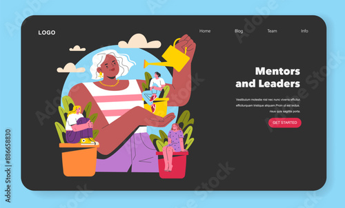 Empowering Older Women. Flat Vector Illustration