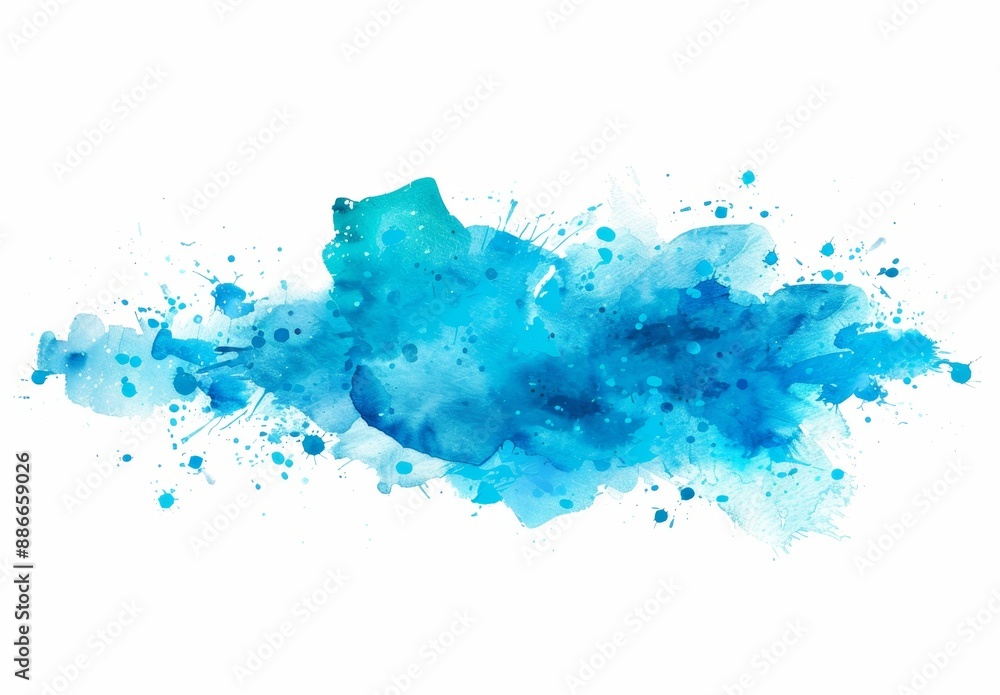 It has an abstract blue watercolor background on a white background. This is a watercolour splash drawn by hand. It has an abstract blue watercolor background on a white background. This is a watercolour splash drawn by hand.