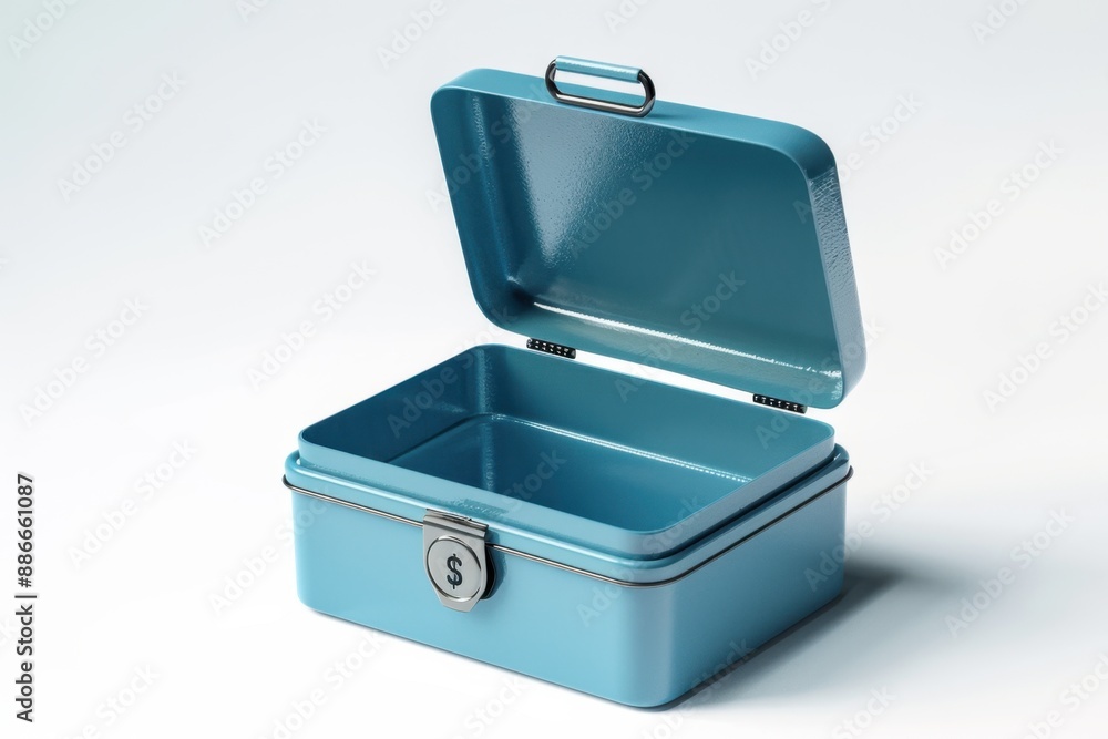 Cash box for driver minimalist, 4k 3d render, isometric on Isolate white background Cash box for driver minimalist, 4k 3d render, isometric on Isolate white background