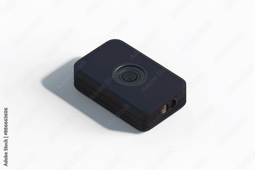 Dash cam for driver minimalist, 4k 3d render, isometric on Isolate white background Dash cam for driver minimalist, 4k 3d render, isometric on Isolate white background