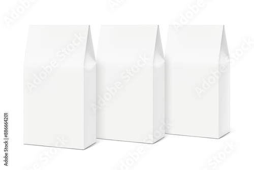 Pinch top box for bottle mockups. Vector illustration isolated on white background. Ready and simple to use for your design. EPS10.	
