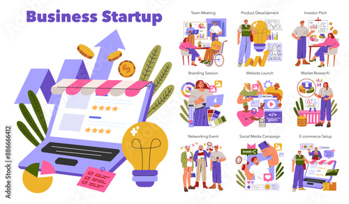 Business Startup. Flat Vector Illustration