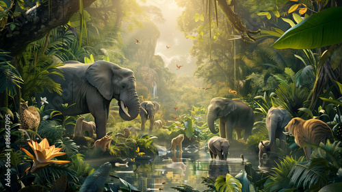 Jungle Paradise: Elephants and Wildlife