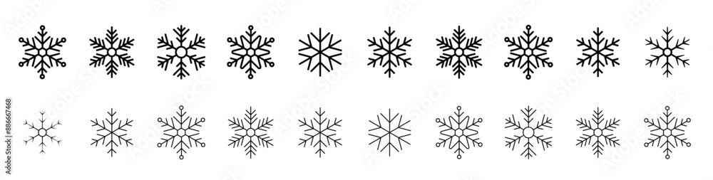 Snowflake icons collection isolated on white background. Snowflakes icons. Snowflake vector Snowflake icons collection isolated on white background. Snowflakes icons. Snowflake vector