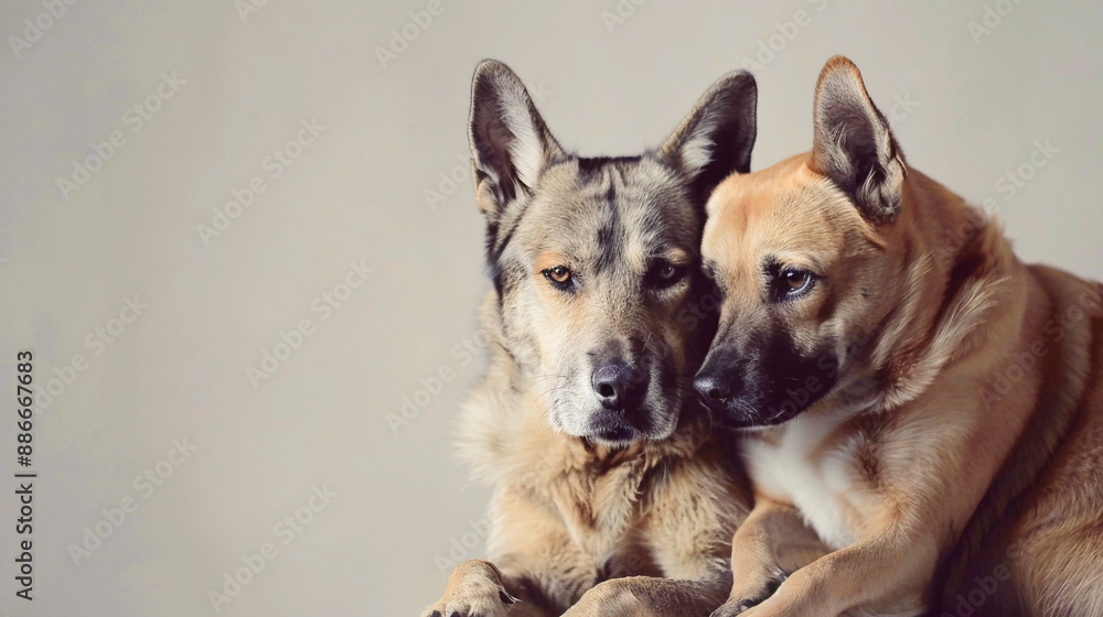 Perros Juntos en Un Momento de Ternura con espacio para publicidad.
Perros Juntos en Un Momento de Ternura con espacio para publicidad.