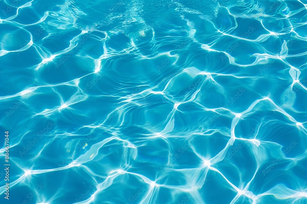 Obraz premium The water is clear and calm, with ripples that reflect the sunlight. Concept of tranquility and relaxation, as if one were taking a break from the hustle
