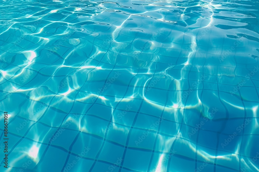 The water is calm and clear, with a few ripples on the surface. The blue color of the water is soothing and relaxing The water is calm and clear, with a few ripples on the surface. The blue color of the water is soothing and relaxing