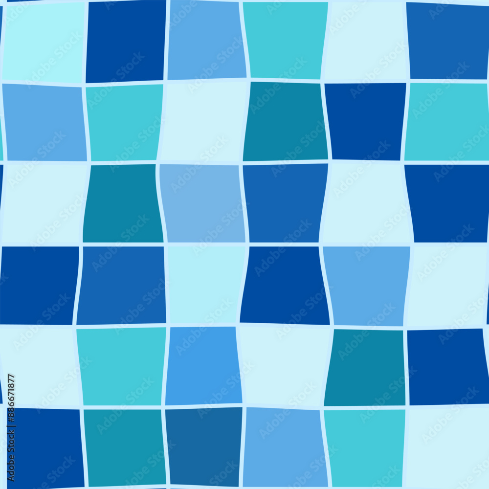 Swimming Pool Floor Tiles Seamless Vector Pattern, Blue Ceramic Tile Background Swimming Pool Floor Tiles Seamless Vector Pattern, Blue Ceramic Tile Background