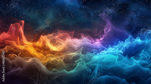 A colorful, swirling galaxy of light and color