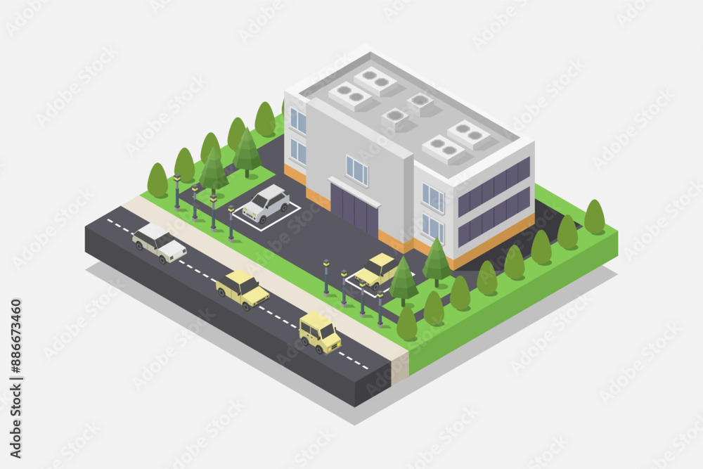 Isometric shopping center Isometric shopping center