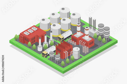 Oil processing plant isometric