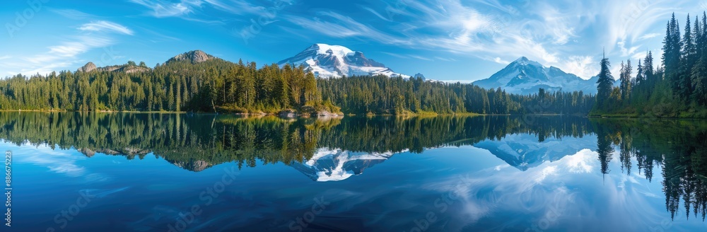 Serene Mountain Lake Reflection Serene Mountain Lake Reflection