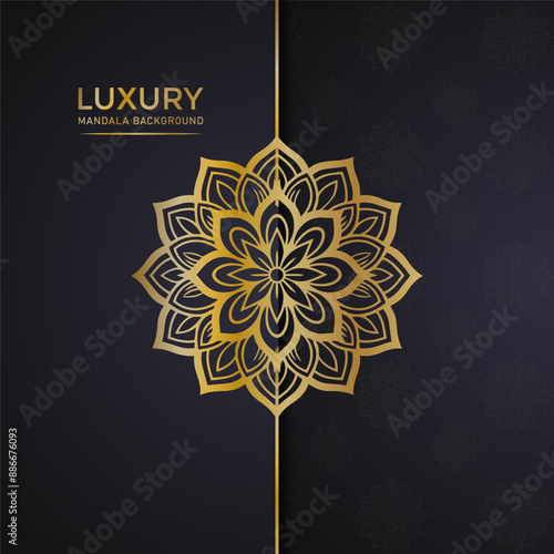 Luxury golden Round Ornament Pattern Henna tattoo mandala Mehndi style luxury mandala golden pattern