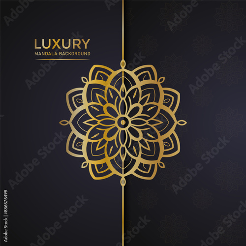 Luxury golden Round Ornament Pattern Henna tattoo mandala Mehndi style luxury mandala golden pattern