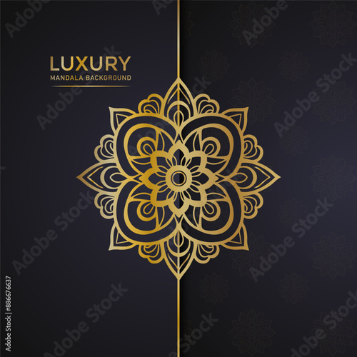 Luxury golden Round Ornament Pattern Henna tattoo mandala Mehndi style luxury mandala golden pattern