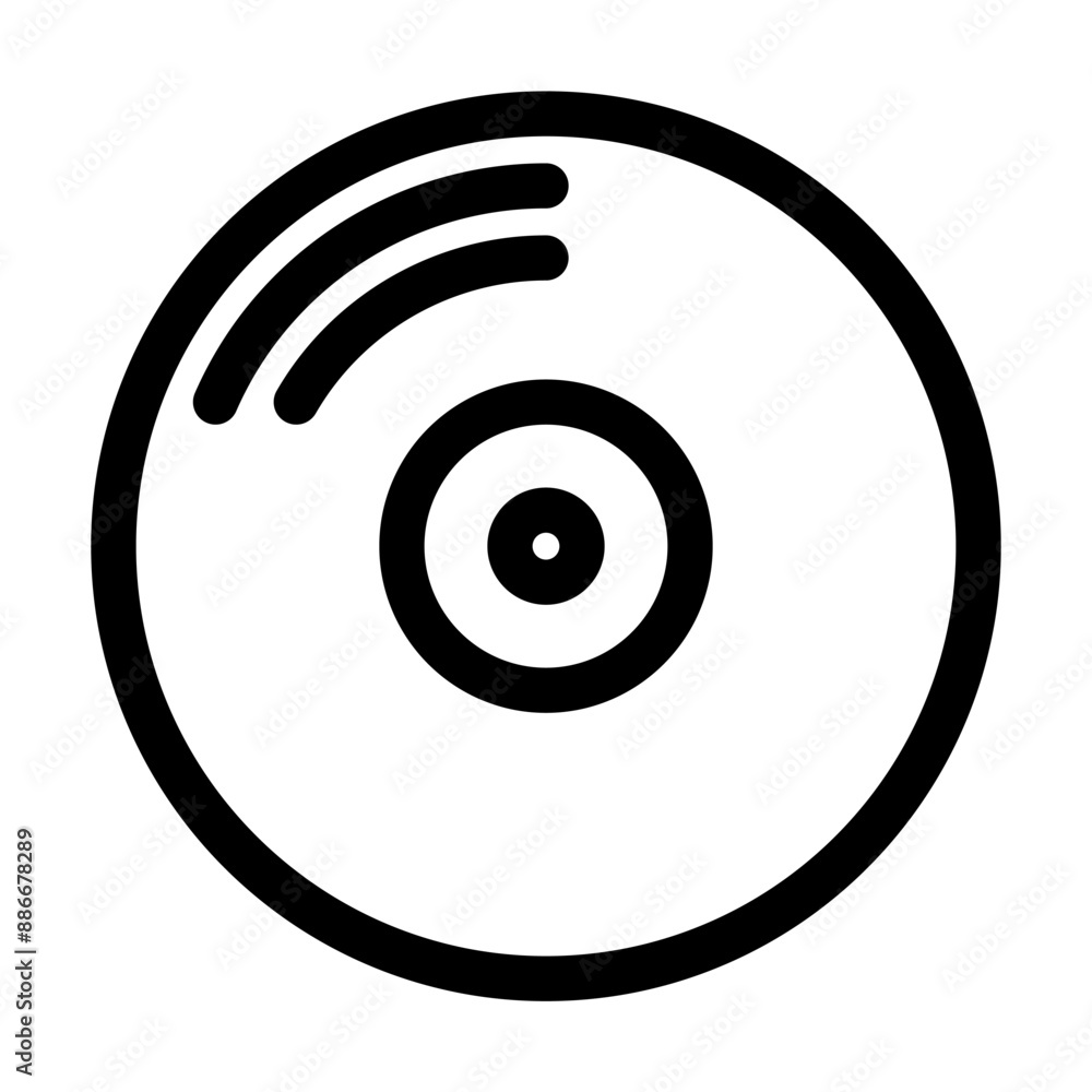 disc vinyl icon in line style. Vector illusration disc vinyl icon in line style. Vector illusration