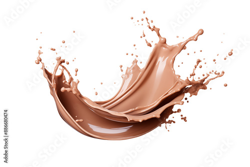 Chocolate splash isolated on transparent background