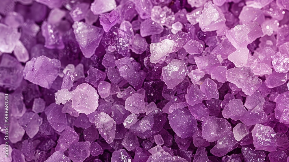 Obraz premium Close up of lilac bath salt crystals