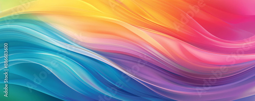 A beautiful rainbow gradient wave pattern with smooth, undulating curves and a rich, vibrant blend