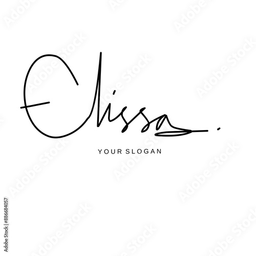 Elissa name signature logo vector design