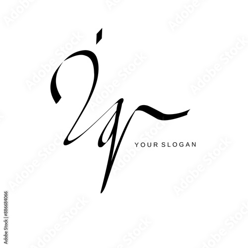 Iq Initial signature logo vector design