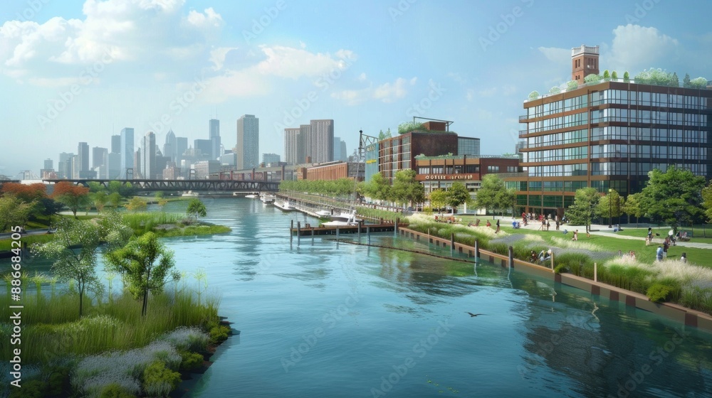 Fototapeta premium Urban Waterfront Redevelopment 
