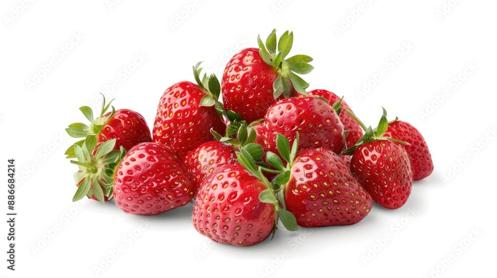 Fresh ripe strawberries isolated on white background with clipping path Fresh ripe strawberries isolated on white background with clipping path