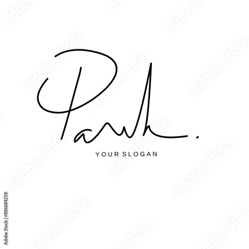 Paul name signature logo vector design