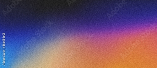 black blue purple orange brown Grainy gradient background with blazing blue light and noise texture effect banner in the background