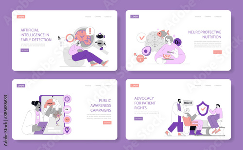 World Alzheimers Month. Flat Vector Illustration