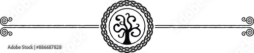 Double Line Header with Celtic Knot Ring and Tree