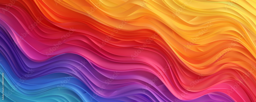 A colorful rainbow gradient wave pattern with smooth, flowing lines and a seamless blend of hues A colorful rainbow gradient wave pattern with smooth, flowing lines and a seamless blend of hues