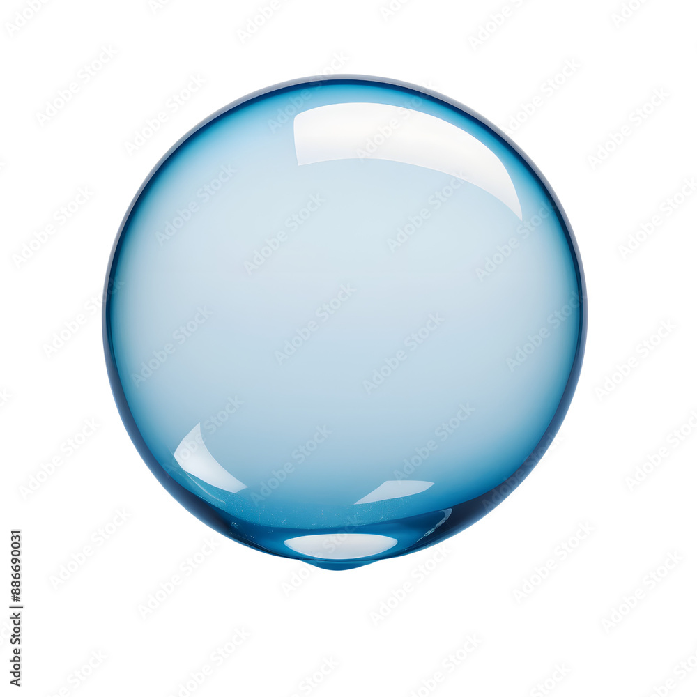 Single isolated blue bubble isolated on transparent background Single isolated blue bubble isolated on transparent background