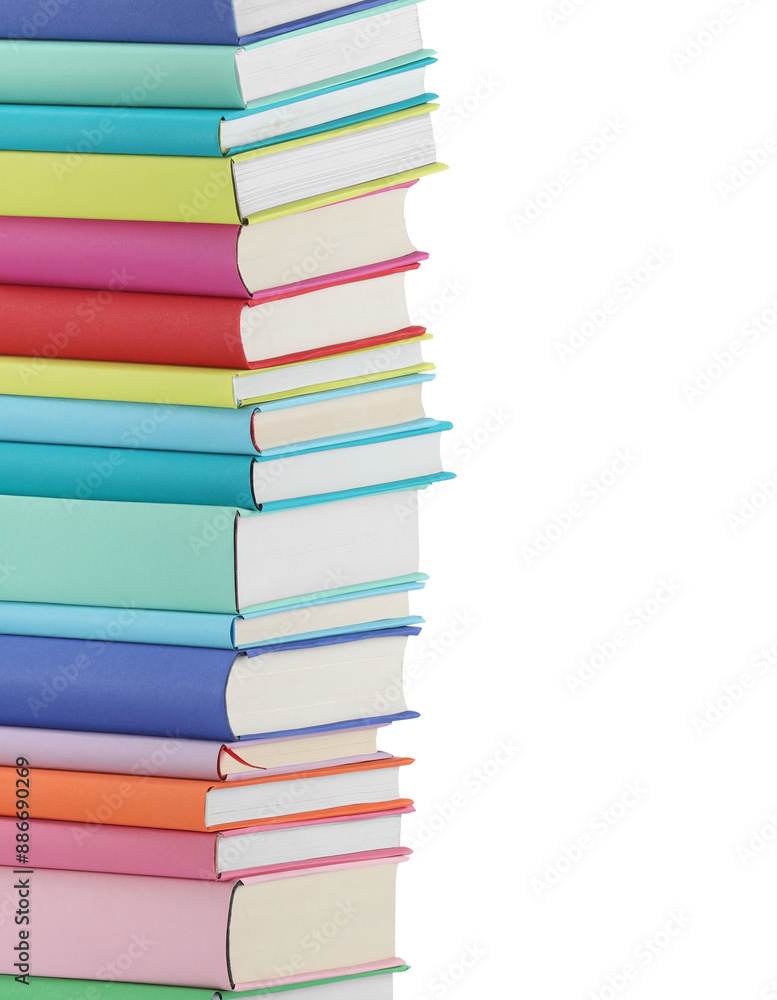 Stack of colorful books isolated on white Stack of colorful books isolated on white