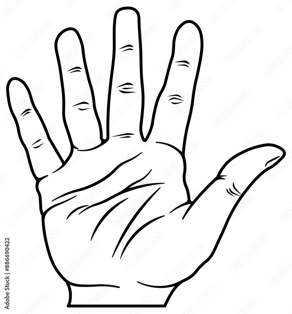 black silhouette of a hand without background black silhouette of a hand without background