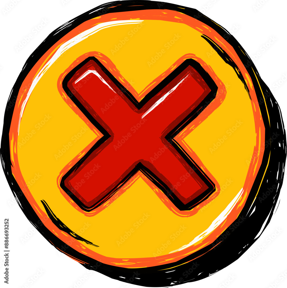 Fototapeta premium Check Mark symbols Accepted and Rejected Cross Mark