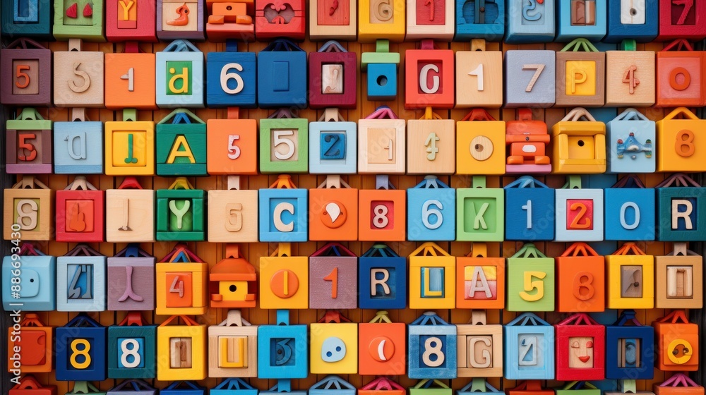 A vibrant and playful set of alphabet blocks A vibrant and playful set of alphabet blocks