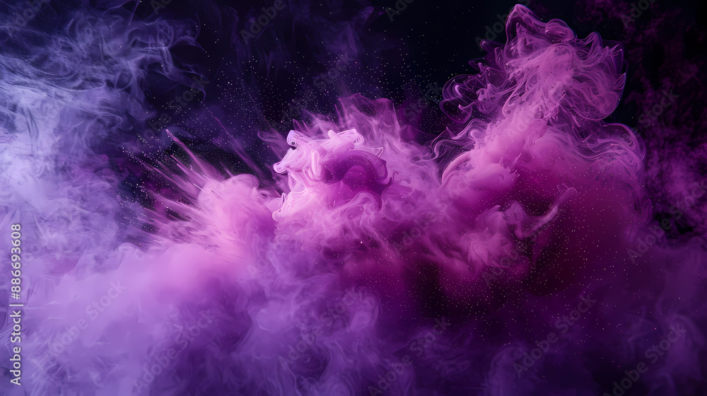 Obraz premium Dynamic Pink Dust Swirl and Mixing in the Air Background