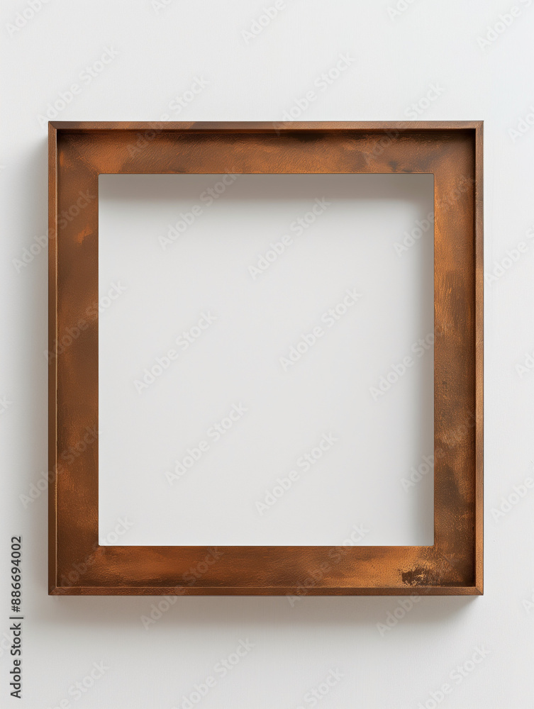 Rustic Copper Frame on White Background with Copy Space Rustic Copper Frame on White Background with Copy Space