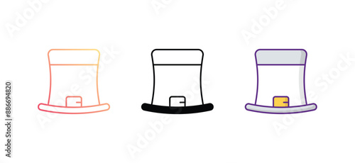 Top Hat icon design with white background stock illustration