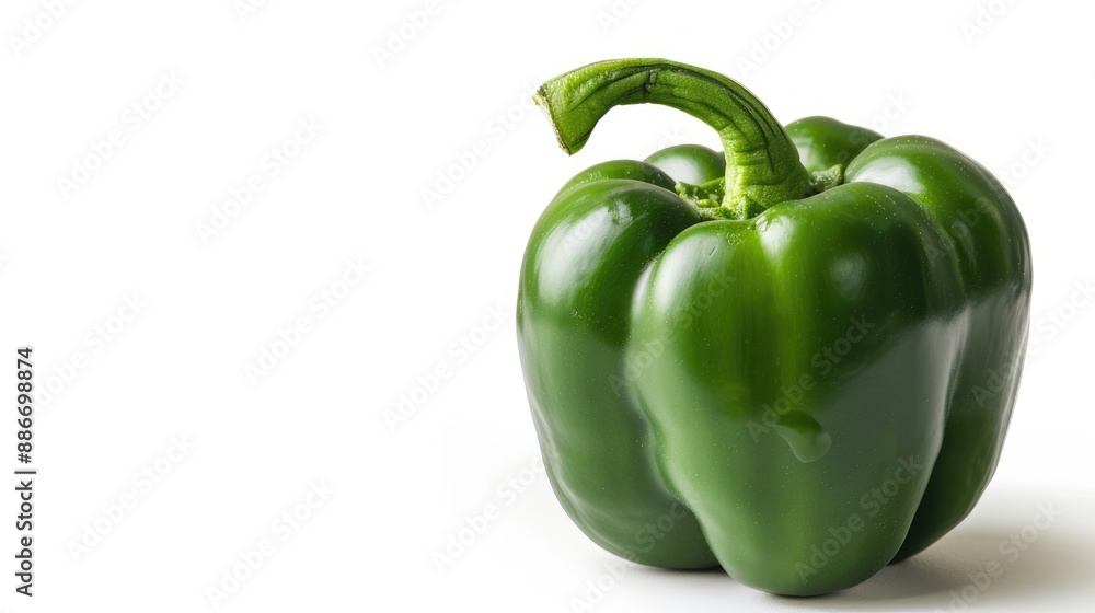 Green bell pepper isolated on white background with space photographed with studio lighting Green bell pepper isolated on white background with space photographed with studio lighting