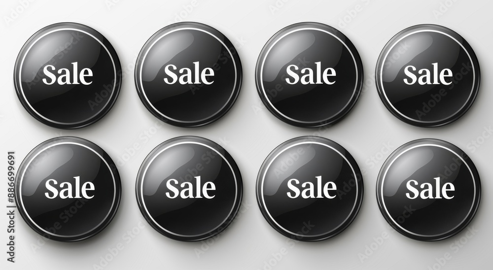 Sale message logo black vector icons on white. Sale message logo black vector icons on white.