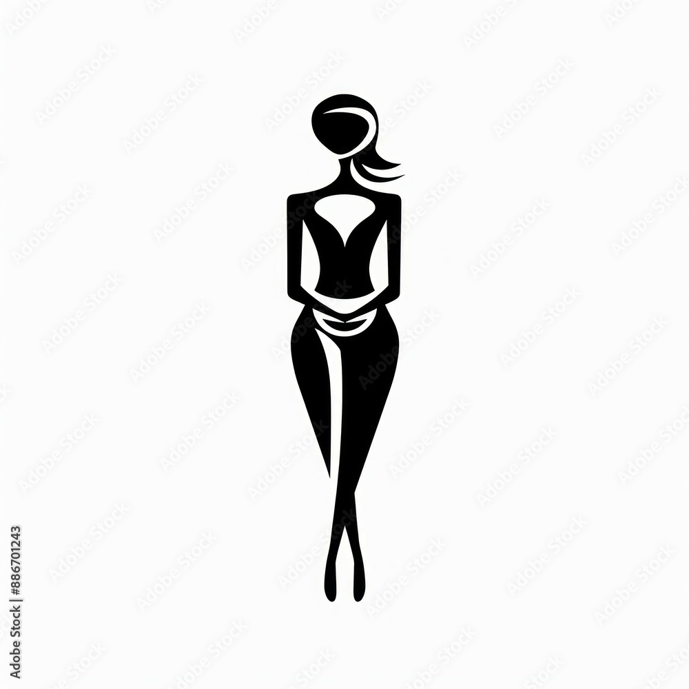 simple female icon. black and white flat design style. Suitable for icons for reports, web, presentations etc. simple female icon. black and white flat design style. Suitable for icons for reports, web, presentations etc.