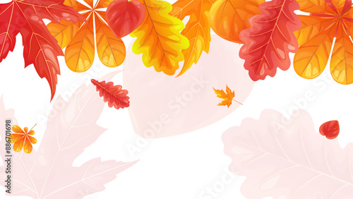 Minimalistic autumn background design. Simple background design with leaves