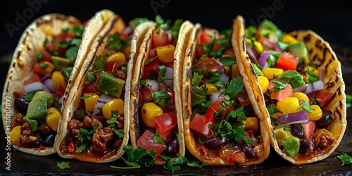 Wallpaper Mural National Taco Day tacos with colorful toppings, September 4th Torontodigital.ca